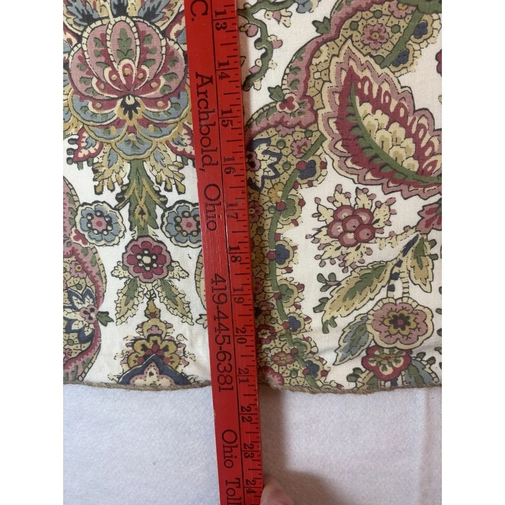 Pottery Barn Pillow‎ Shams 22x22 Pair Multicolor Cotton Floral W/ Jute Piping
